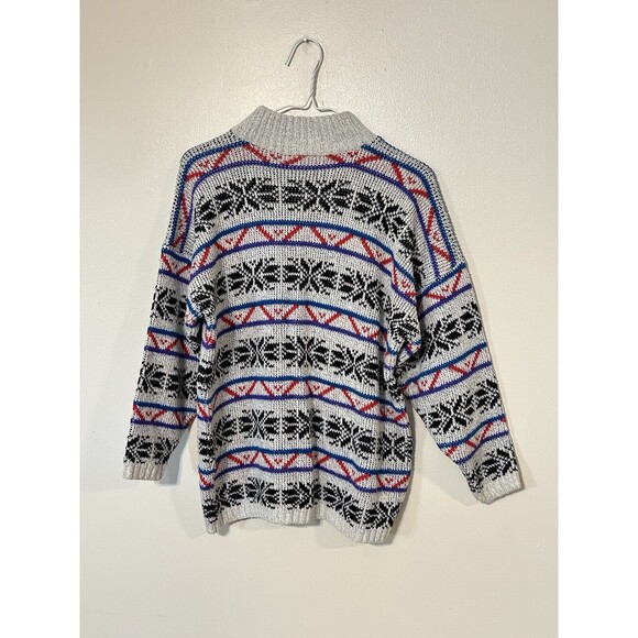 Vintage In Resource Doris Skis Sweater Geometric Stripe Womens Medium Snowflake - Picture 4 of 4
